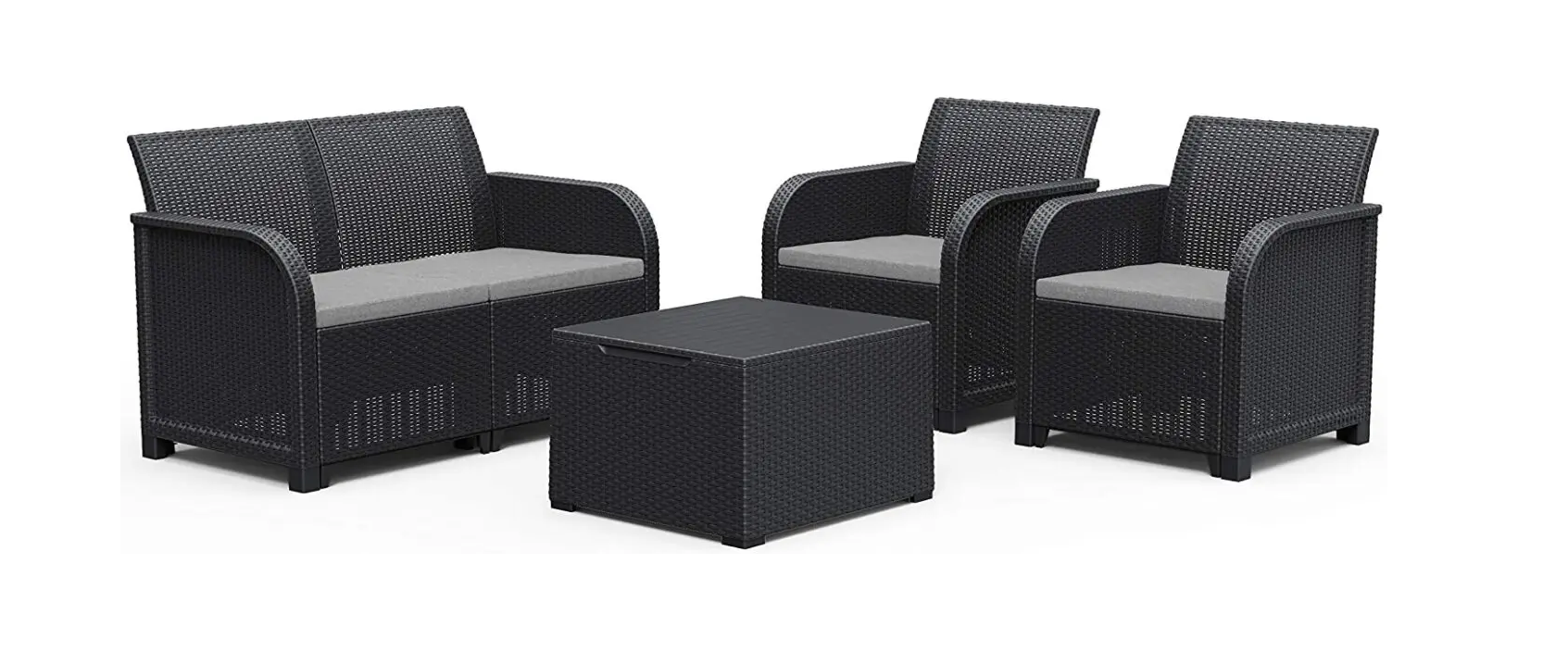 Набір садових меблів Keter Rosalie 3S Set With Storage Table Графіт (249585)