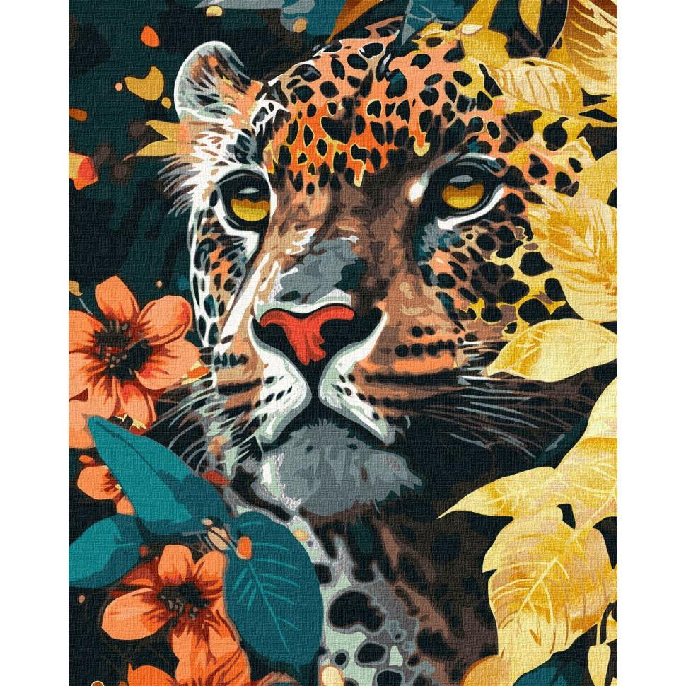 Картина за номерами Ideyka Небезпечний хижак KHO6528 з фарбами металік 40x50 см (RLT34525)