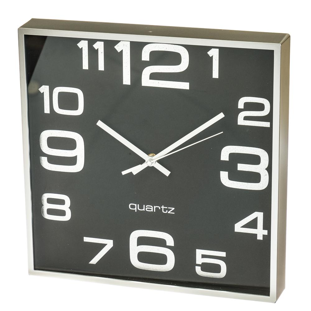 Часы настенные Elisey Чёрный ретро квадрат 28 см (2003-019)