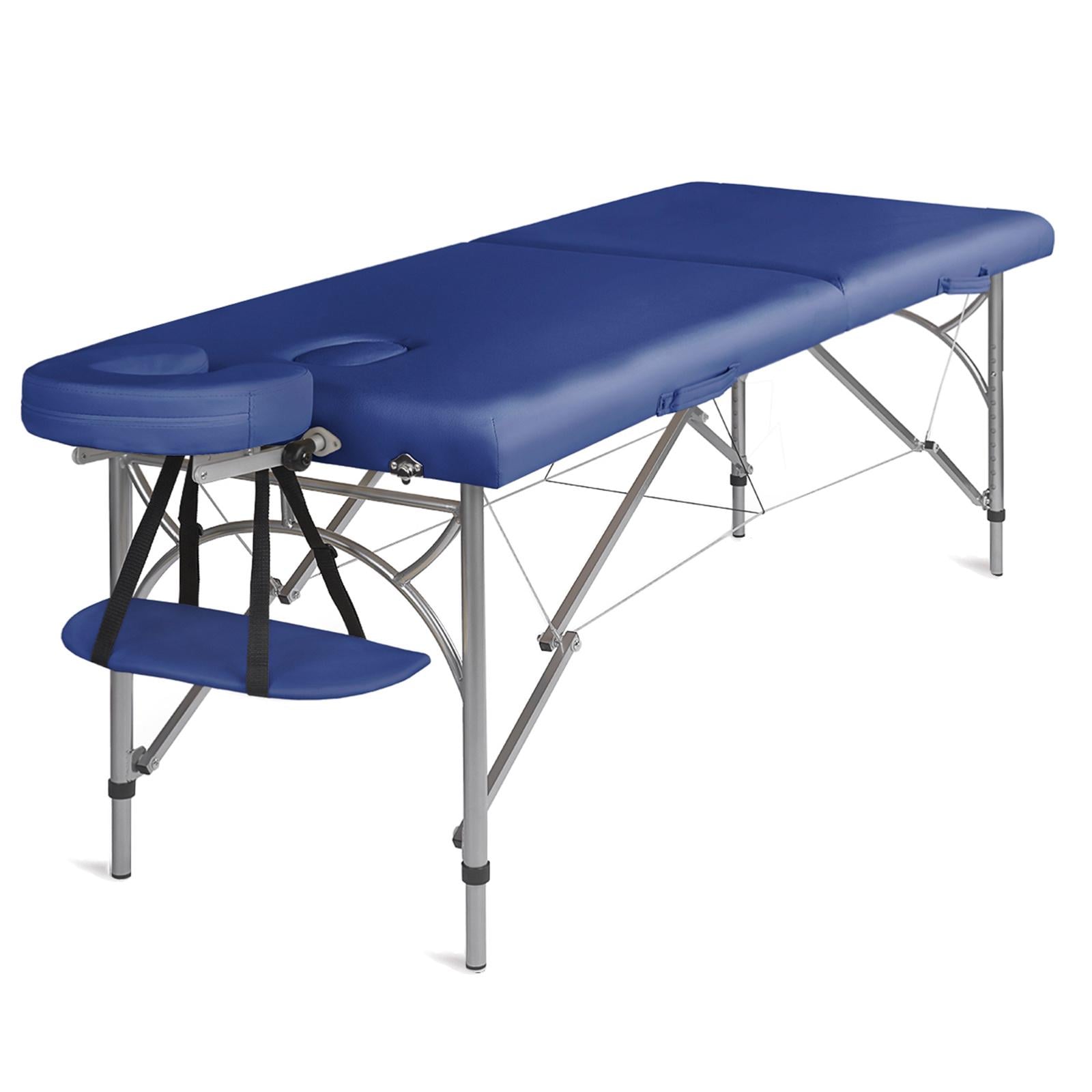 Стіл масажний алюмінієвий складаний двосекційний Medimas Ultra-2 195x70 см Синій