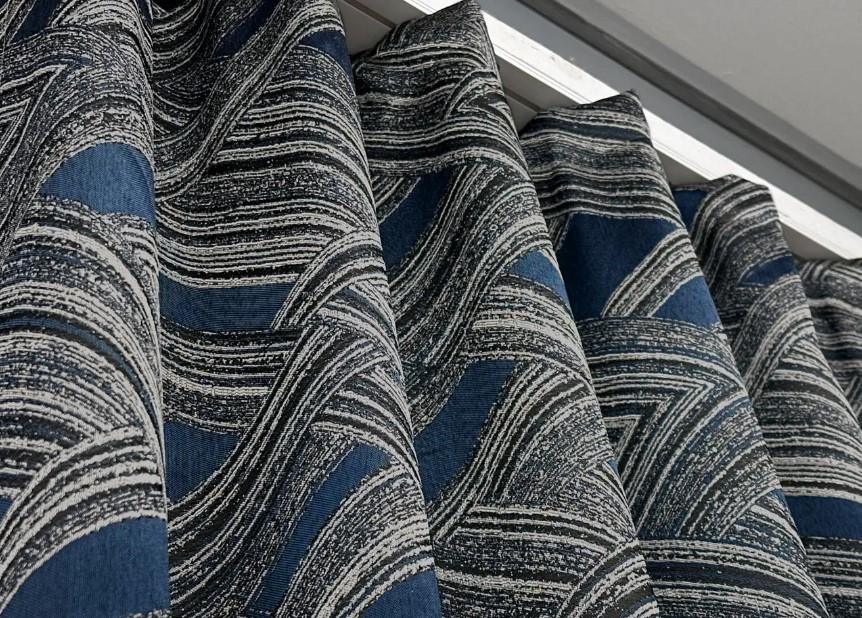 Комплект штор Mystery жакард 1,5х2,9 м 2 шт. Сірий/Синій (1624ш) - фото 7 Комплект штор Mystery жакард 1,5х2,9 м 2 шт. Сірий/Синій (1624ш) - фото 7