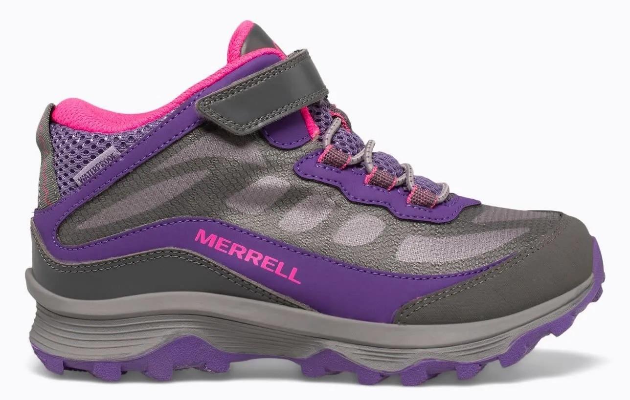 Черевики дитячі зимові Merrell Moab Speed Mid AC Waterproof р. 36/5 24,5 см Grey/Pink/Purple (13687008)