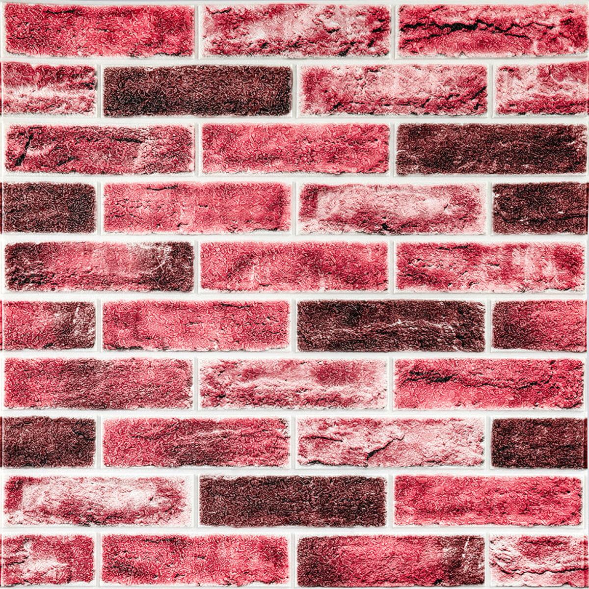 Панель самоклеющаяся в форме кирпича 416 700х700х5 мм Красный SW-00001182
