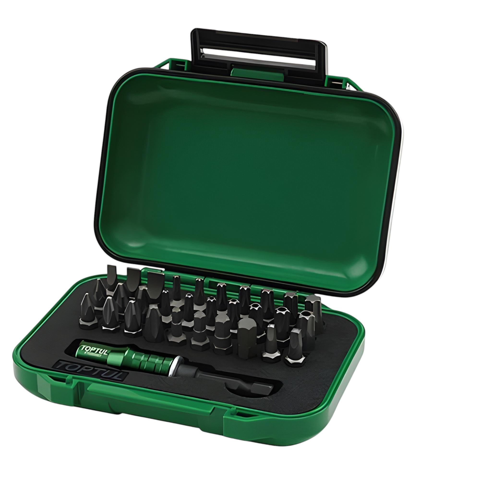 Набор бит Toptul GABW3102 с держателем 1/4" 31 ед. Зеленый (147-112-GABW3102)