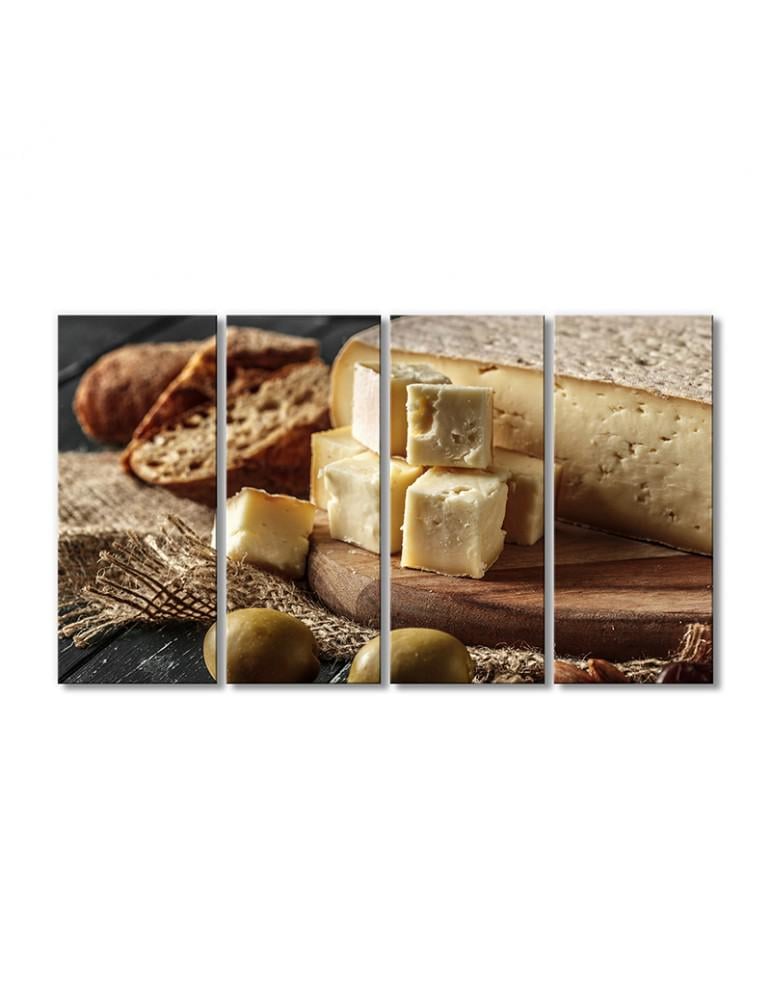 Картина модульная Сыр Пармезан 4 модуля 60x90 см
