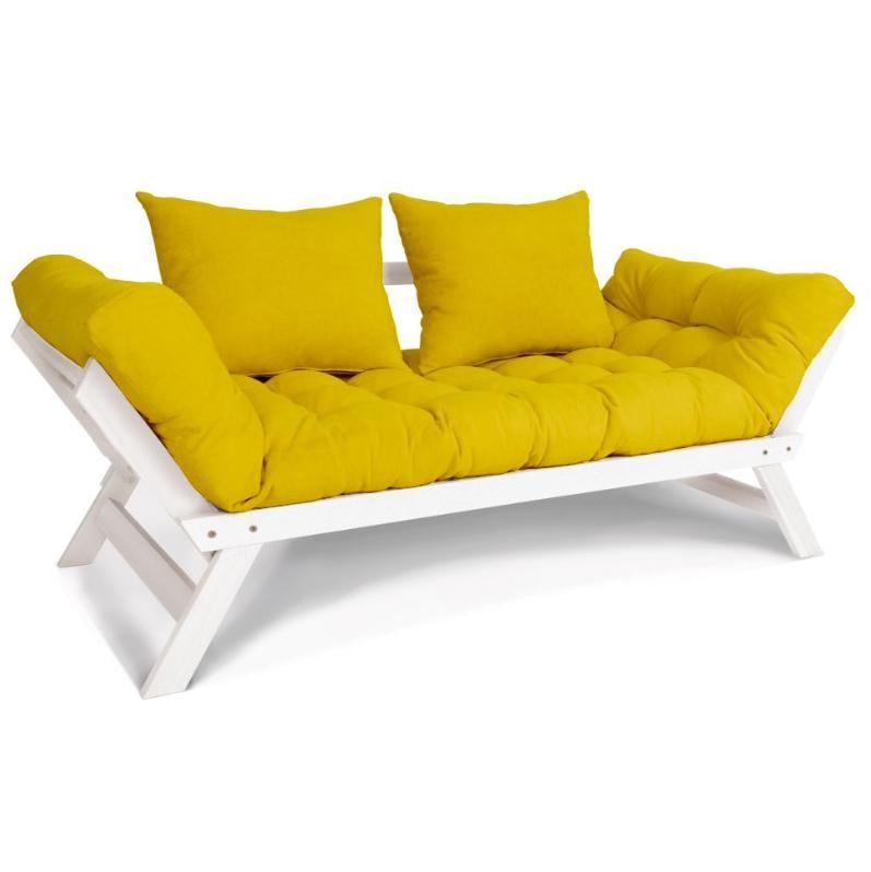 Диван-футон раскладной Woodman Allegro из массива дерева Белый/Желтый - фото 1 Диван-футон раскладной Woodman Allegro из массива дерева Белый/Желтый - фото 1