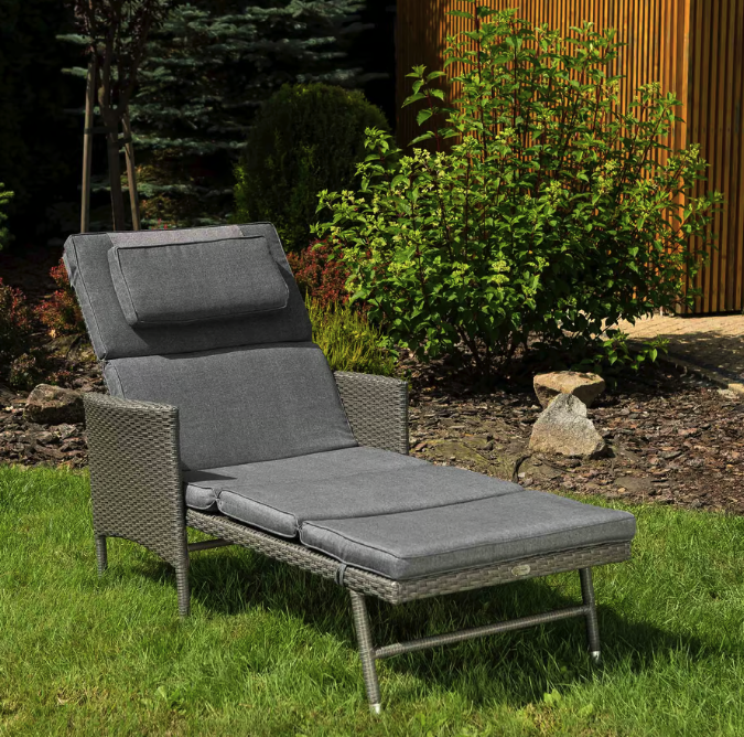 Шезлонг садовый Di Volio Breso из ротанга Серый (4508) - фото 7 Шезлонг садовый Di Volio Breso из ротанга Серый (4508) - фото 7