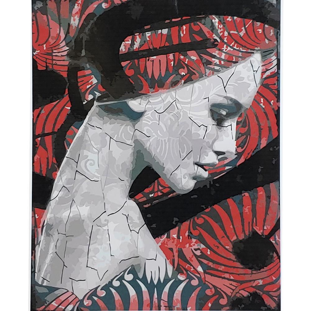 Картина по номерам Strateg Премиум В вечных раздумьях с лаком 40х50 см (SY6826)