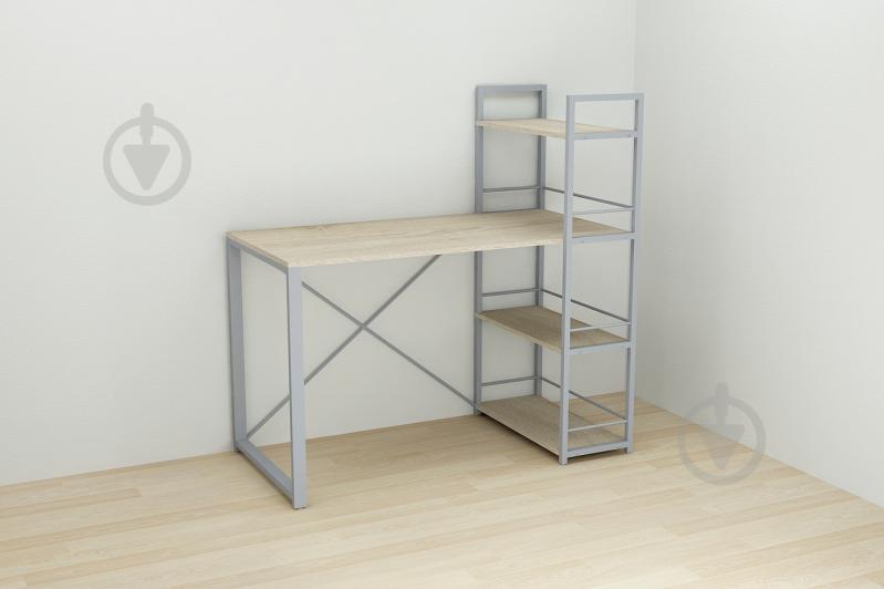 Письменный стол Ferrum-decor Конект c этажеркой 75x120x60 см Дуб + серый (XK00196) Письменный стол Ferrum-decor Конект c этажеркой 75x120x60 см Дуб + серый (XK00196)