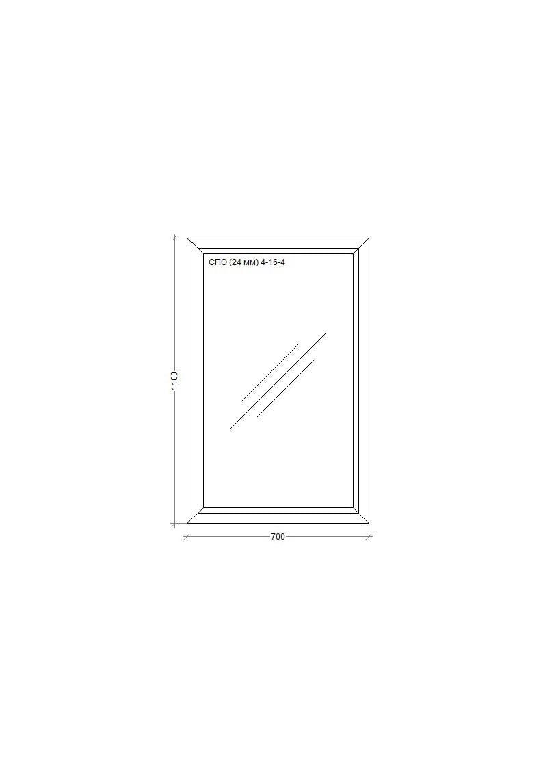Окно металлопластиковое WDS MiroPlast глухое 700х1100 мм - фото 2