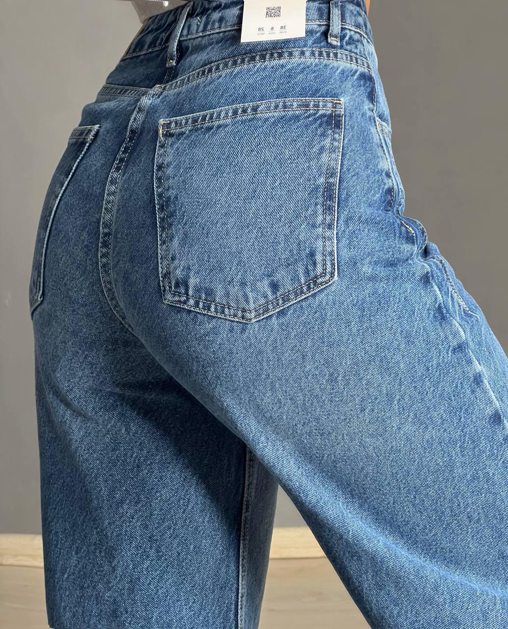 Джинси жіночі ITS Basic 2499 Wide Leg з високою талією рівні від стегна з виточками на стегнах р. 38 Світло-синій (3318) - фото 5