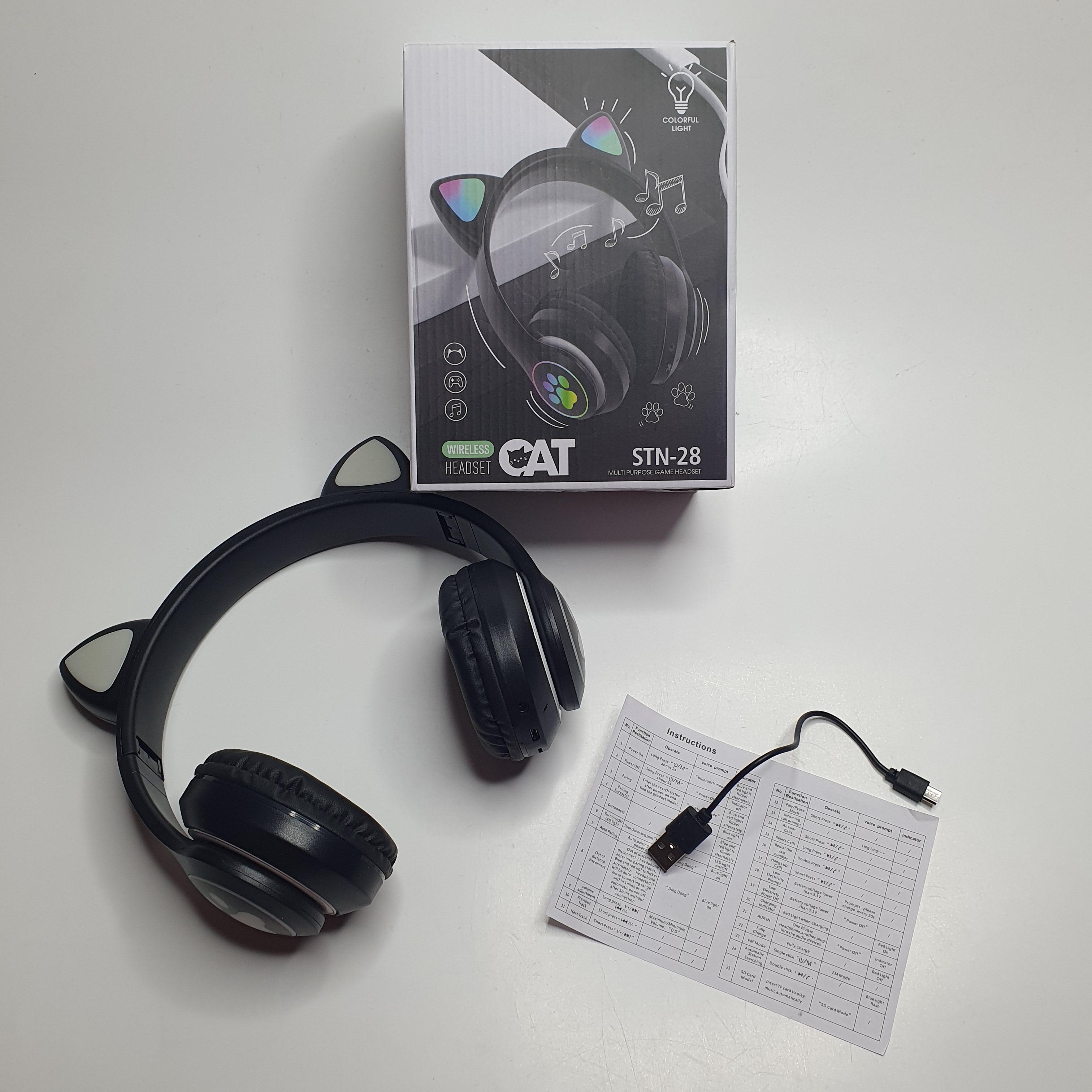 Наушники CAT STN-28 с кошачьими ушками Bluetooth Черный (10618139) - фото 2 Наушники CAT STN-28 с кошачьими ушками Bluetooth Черный (10618139) - фото 2