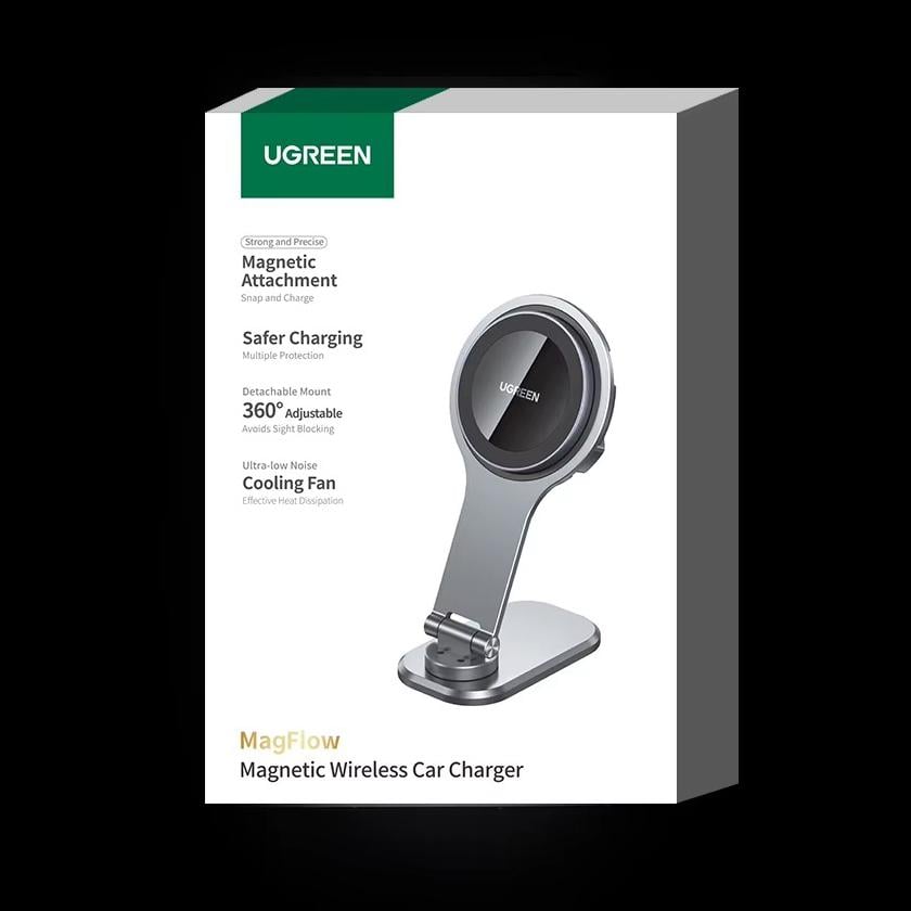 Держатель для телефона в машину UGREEN CD380 Magnetic Wireless Car Charger for Tesla Gray (25123) - фото 10 Держатель для телефона в машину UGREEN CD380 Magnetic Wireless Car Charger for Tesla Gray (25123) - фото 10