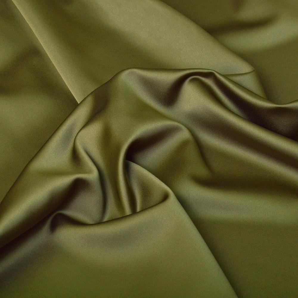 Ткань костюмная атласная Scarlett V-77 Хаки (15502)