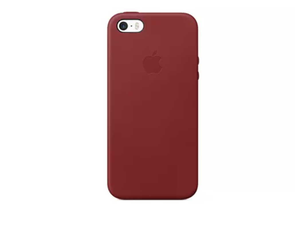 Чохол-накладка Apple Leather Case for iPhone SE, (PRODUCT) Red (MNYV2)