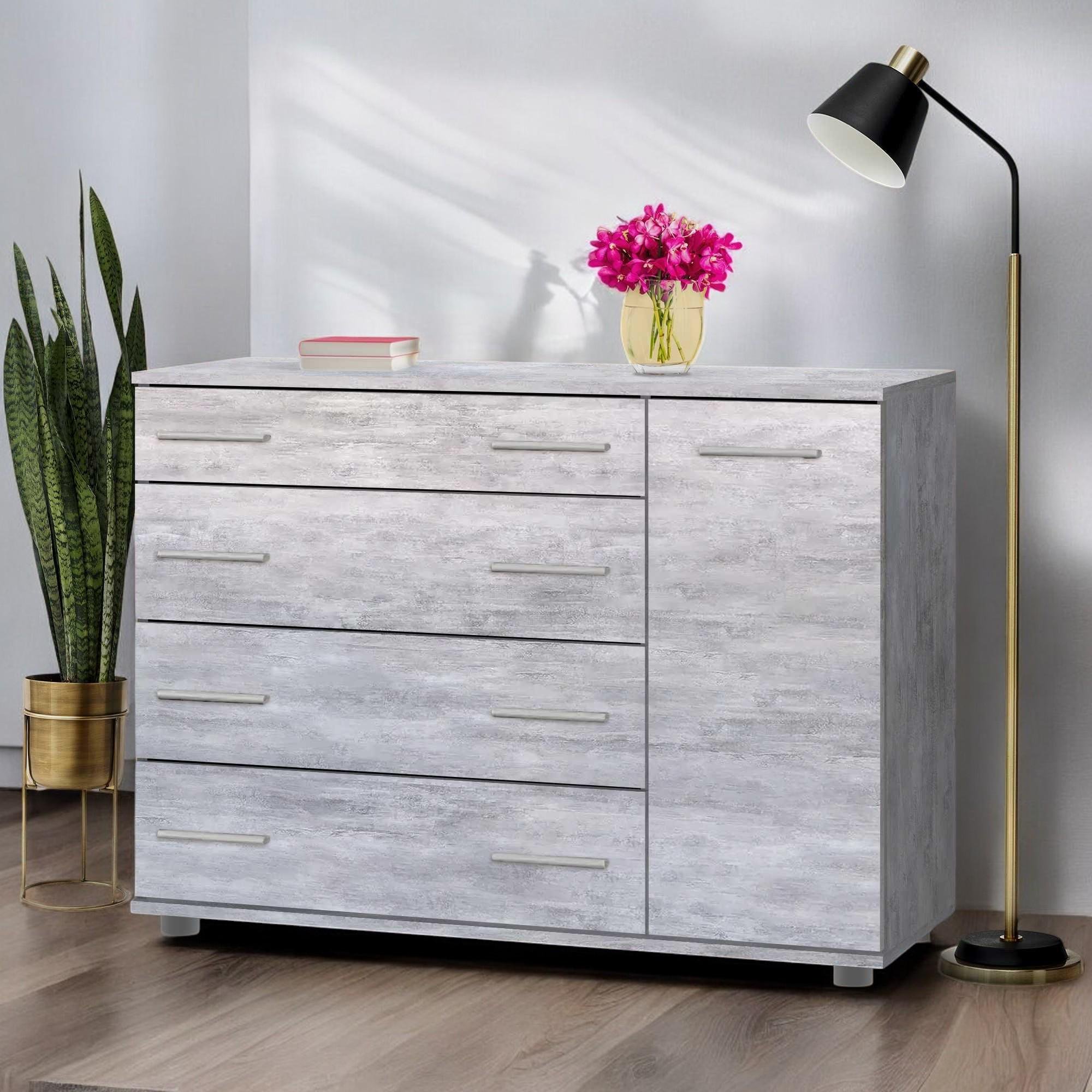 Комод для речей із шухлядами і дверима Бетон (О-3а)