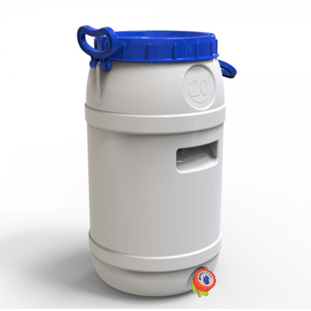 Бидон пищевой Евро Пласт ручки с вентильным краном 20 л (249723)