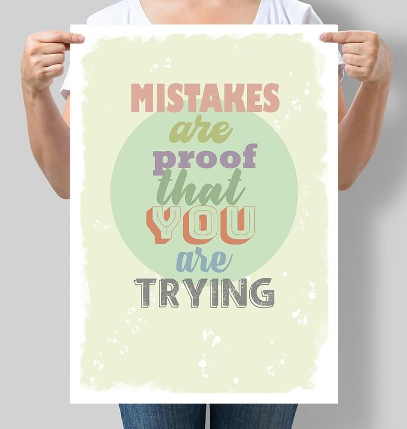 Постер мотивационный Mistakes are proff 30x42 см A3 без рамки (M001_A3) Постер мотивационный Mistakes are proff 30x42 см A3 без рамки (M001_A3)
