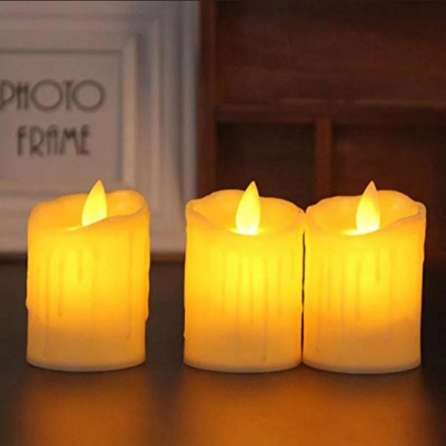 Набір свічок світлодіодних Plastic Dancing Flame на батарейках 12 шт. - фото 3