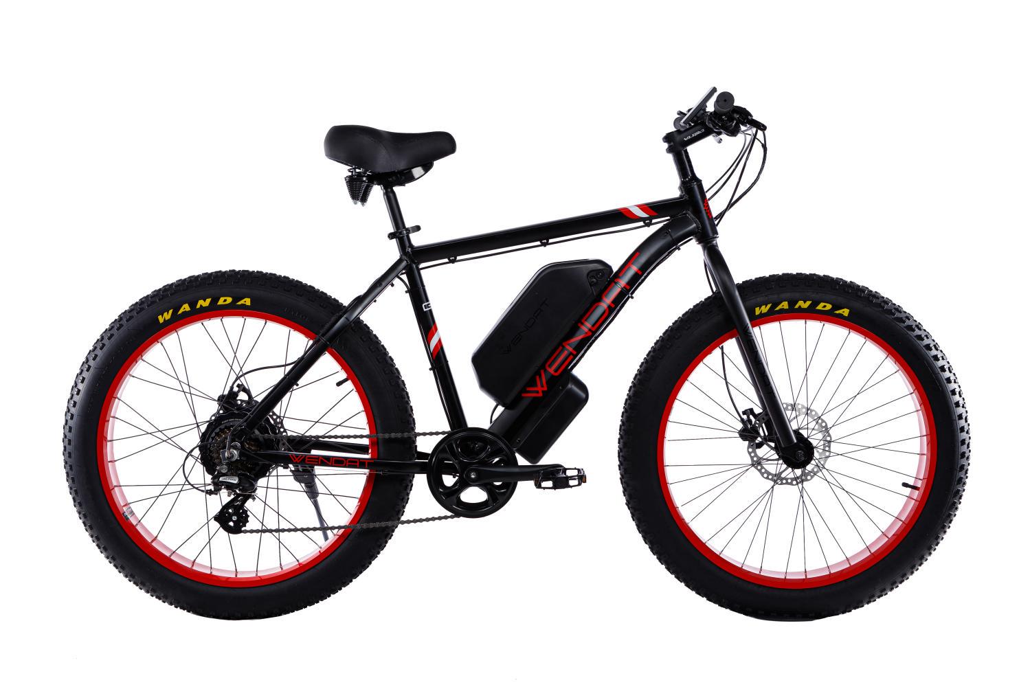 Електровелосипед WENDAT FATBIKE зі знімною батареєю 26 /19 48V/19Ah/1000W Чорно-червоний (M-WEN-FAT-2648191000-BLRED)
