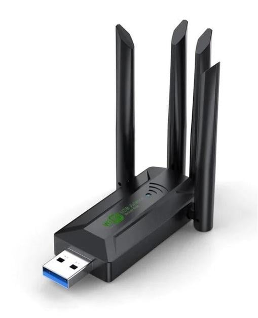 Адаптер дводіапазонний USB 3.0 Wi-Fi 5 AC 1200Mbps 2.4/5GHz з 4 антенами (U3-AC1200-4A)