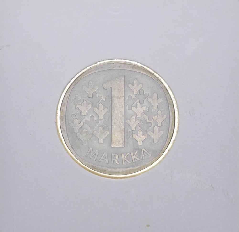 Коллекционная монета Финляндия 1 марка 1966 F-VF Серебро (15389319)