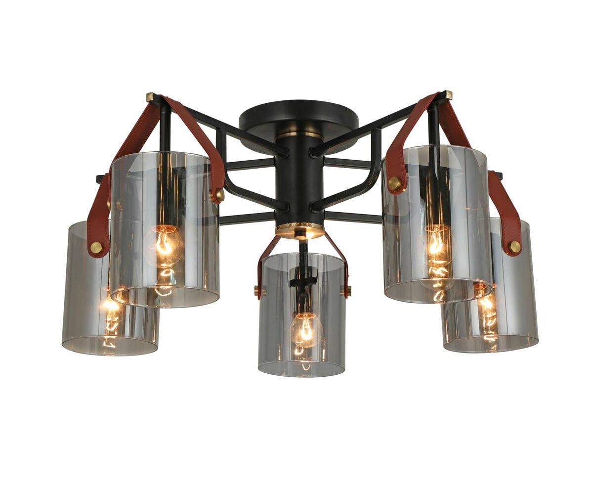 Люстра потолочная Light House SRS-20403/5 плафоны серые Copper/Matt black