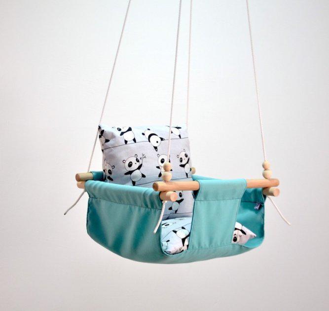 Дитяча гойдалка Infancy Пандочки М'ятний (10059740) - фото 4 Дитяча гойдалка Infancy Пандочки М'ятний (10059740) - фото 4