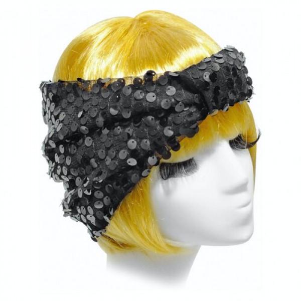 Повязка Seta Лайза с пайетками (17-951BLK)