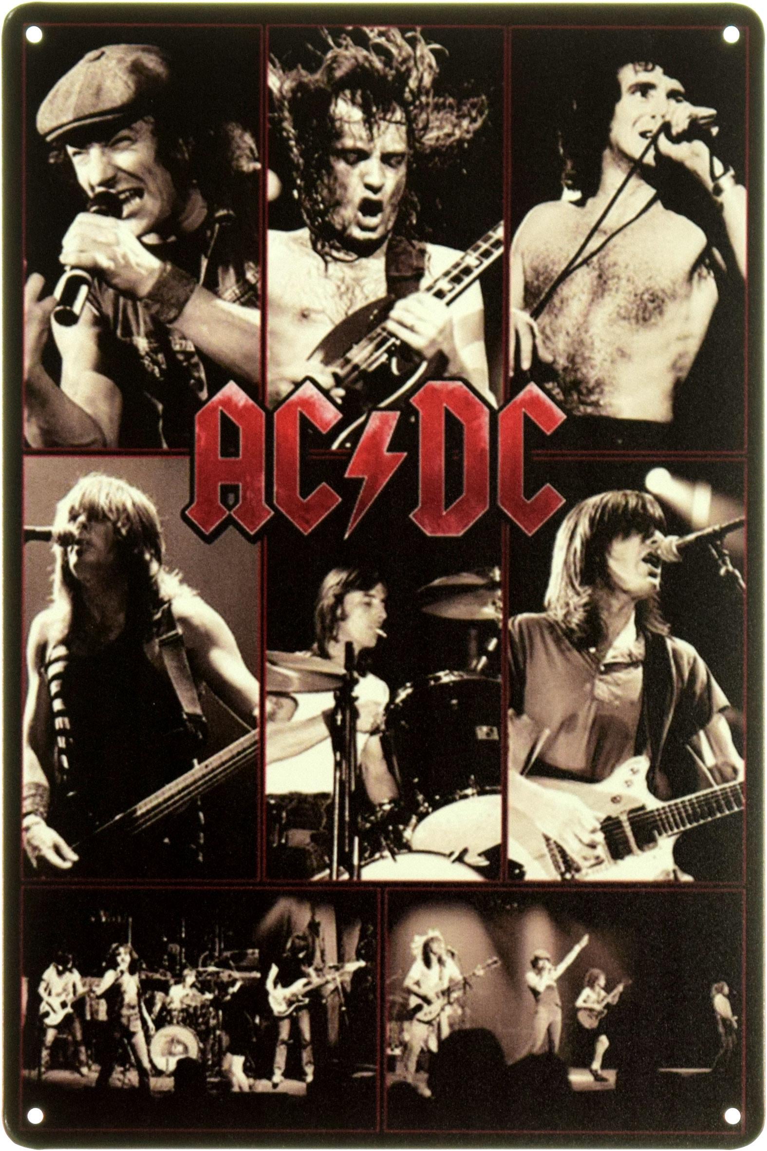 Табличка металлическая AC/DC 20x30 см (ms-104034)