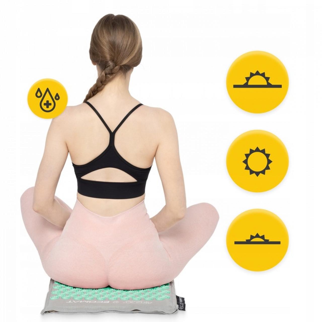 Коврик акупунктурный с подушкой 4fizjo Eco Mat аппликатор Кузнецова Grey/Mint (P-5907739312181) - фото 7 Коврик акупунктурный с подушкой 4fizjo Eco Mat аппликатор Кузнецова Grey/Mint (P-5907739312181) - фото 7