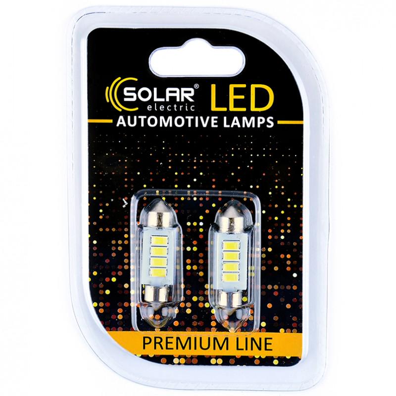 Светодиодные LED автолампы Solar Premium Line 12 В SV8.5 T11x36 4SMD 5730 White