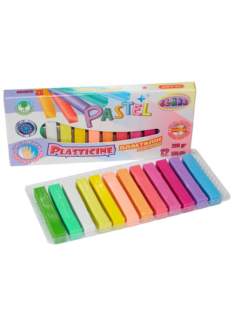 Пластилин CLASS ECO PASTEL восковой Чистые руки 12 цветов 200 г (7653C)