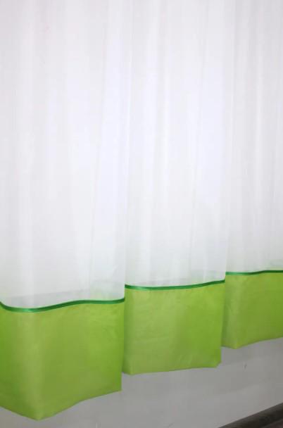 Занавеска на кухню шифон 280х170 см Салатовый/Белый (110к) - фото 2