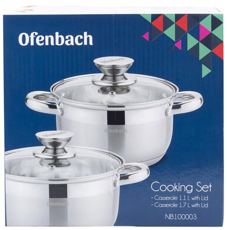 Набор кастрюль Ofenbach Hamburg из нержавеющей стали с 5-слойным индукционным дном 1,1/1,7л - фото 5