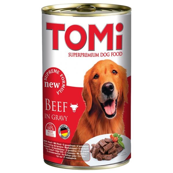Корм влажный супер премиум для собак TOMi Beef говядина 1,2 кг (1448)