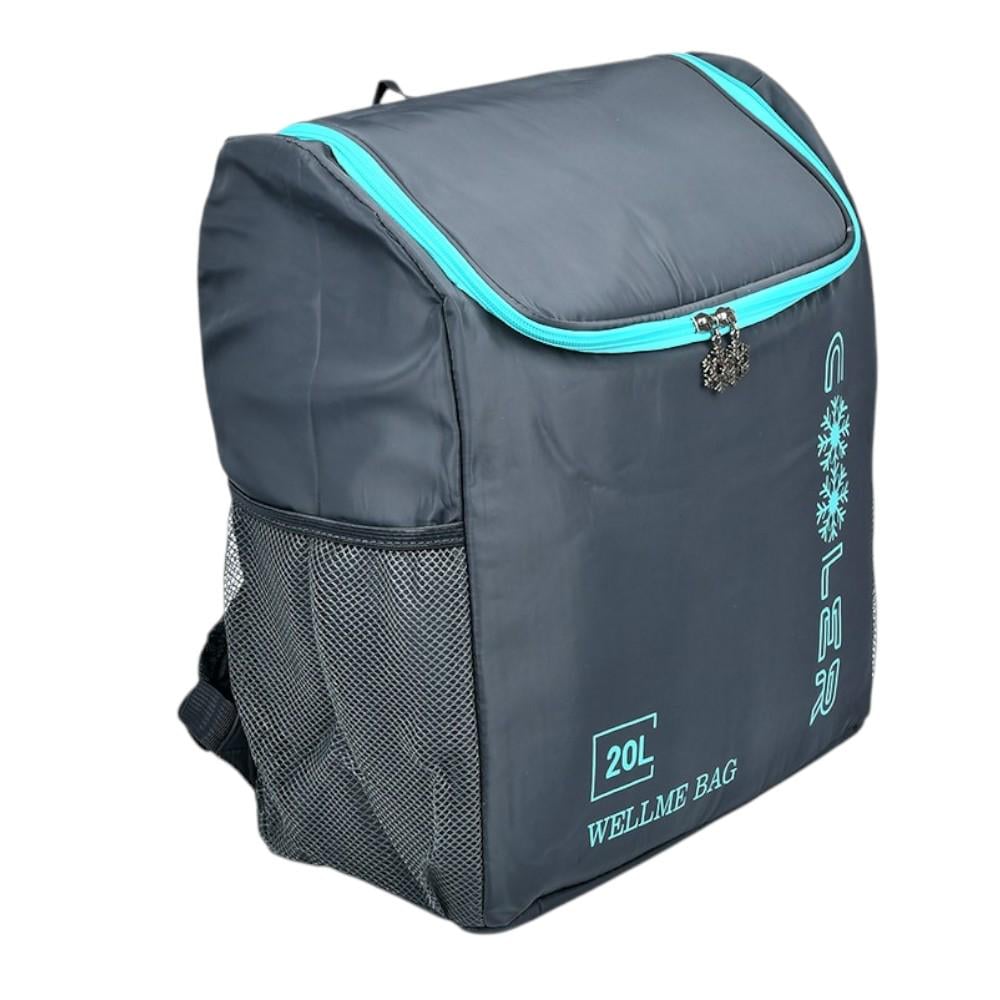 Термосумка-рюкзак Wellmei Cooler 32х16х36 см 20 л полиэстеровый с фольгой Серый (MH-5367)