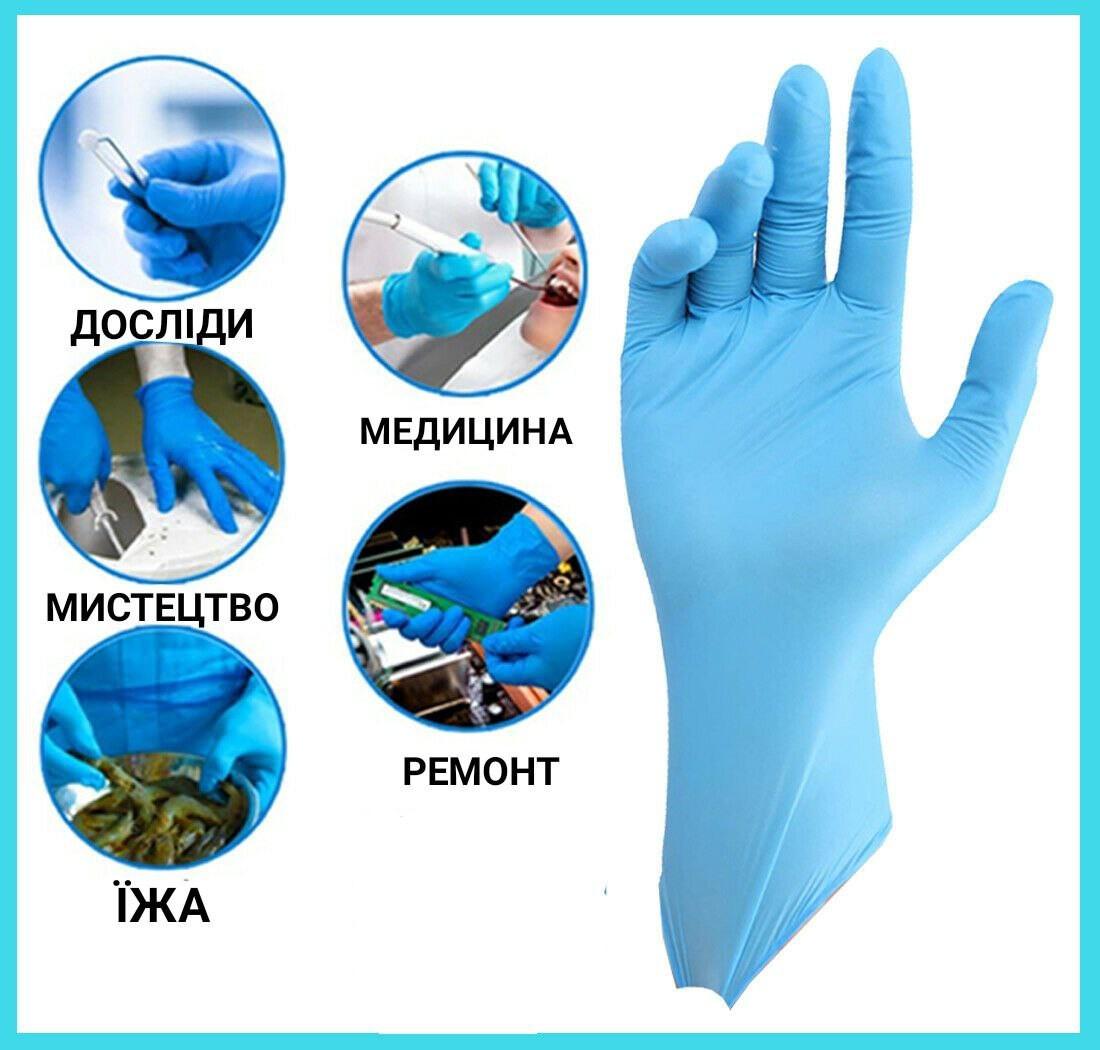 Перчатки нитриловые Medicom SafeTouch Slim текстурированные без пудры M 4,2 г Голубой - фото 2