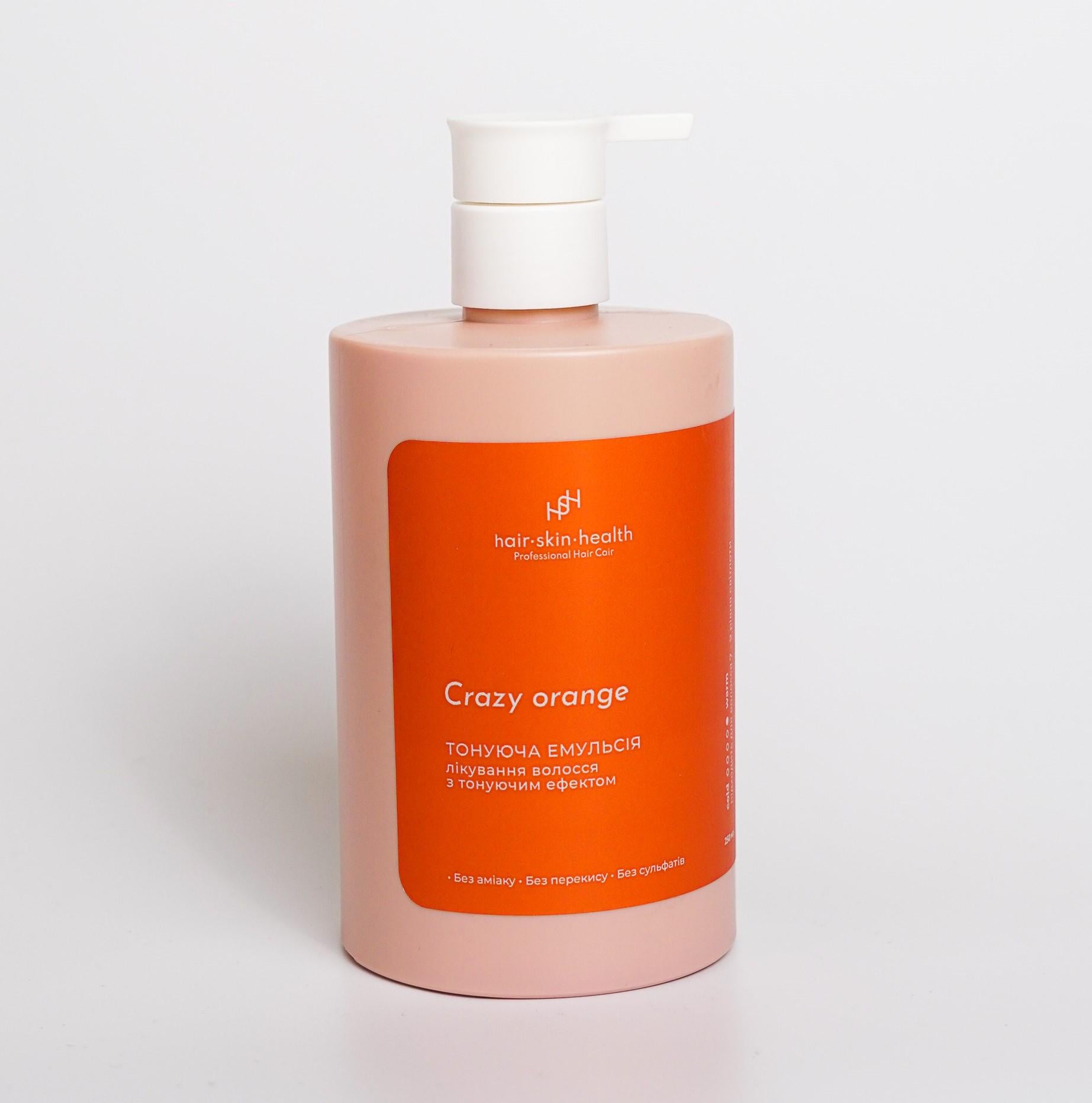 Тонирующая эмульсия для волос LUNÉVA Crazy orange 7-9 уровень светлоты волос теплый яркий оттенок