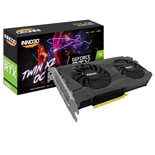 Видеокарта Inno3D GeForce RTX3050 Twin X2 OC 8 Гб GDDR6 128 bit (N30502-08D6X-11902130) - фото 2