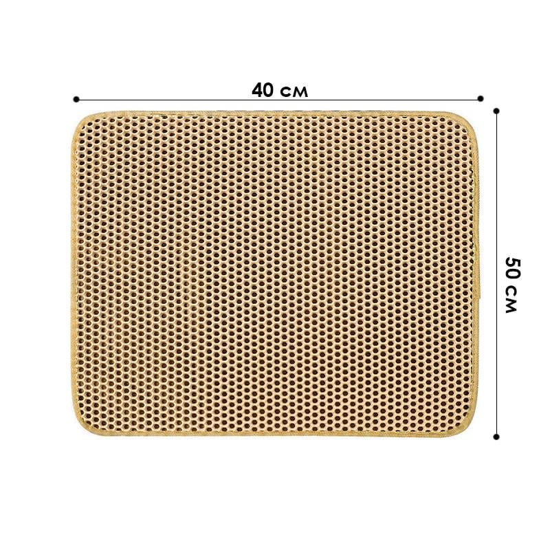 Килимок для котячого туалету Lesko DT856 двошаровий з пісковим фільтром нековзний 40х50 см Sand (25713852) - фото 4 Килимок для котячого туалету Lesko DT856 двошаровий з пісковим фільтром нековзний 40х50 см Sand (25713852) - фото 4