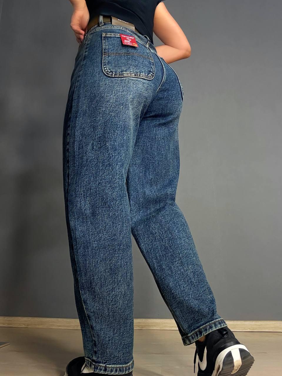 Джинси жіночі Vanver 8206 skater jeans широкі з ременем р. 25 66 см 97 см Синій - фото 7