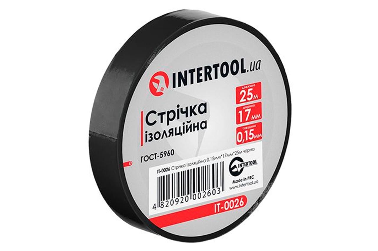 Стрічка ізоляційна Intertool 25 м 17 x 0,15 мм 10 шт. Чорний (IT-0026)