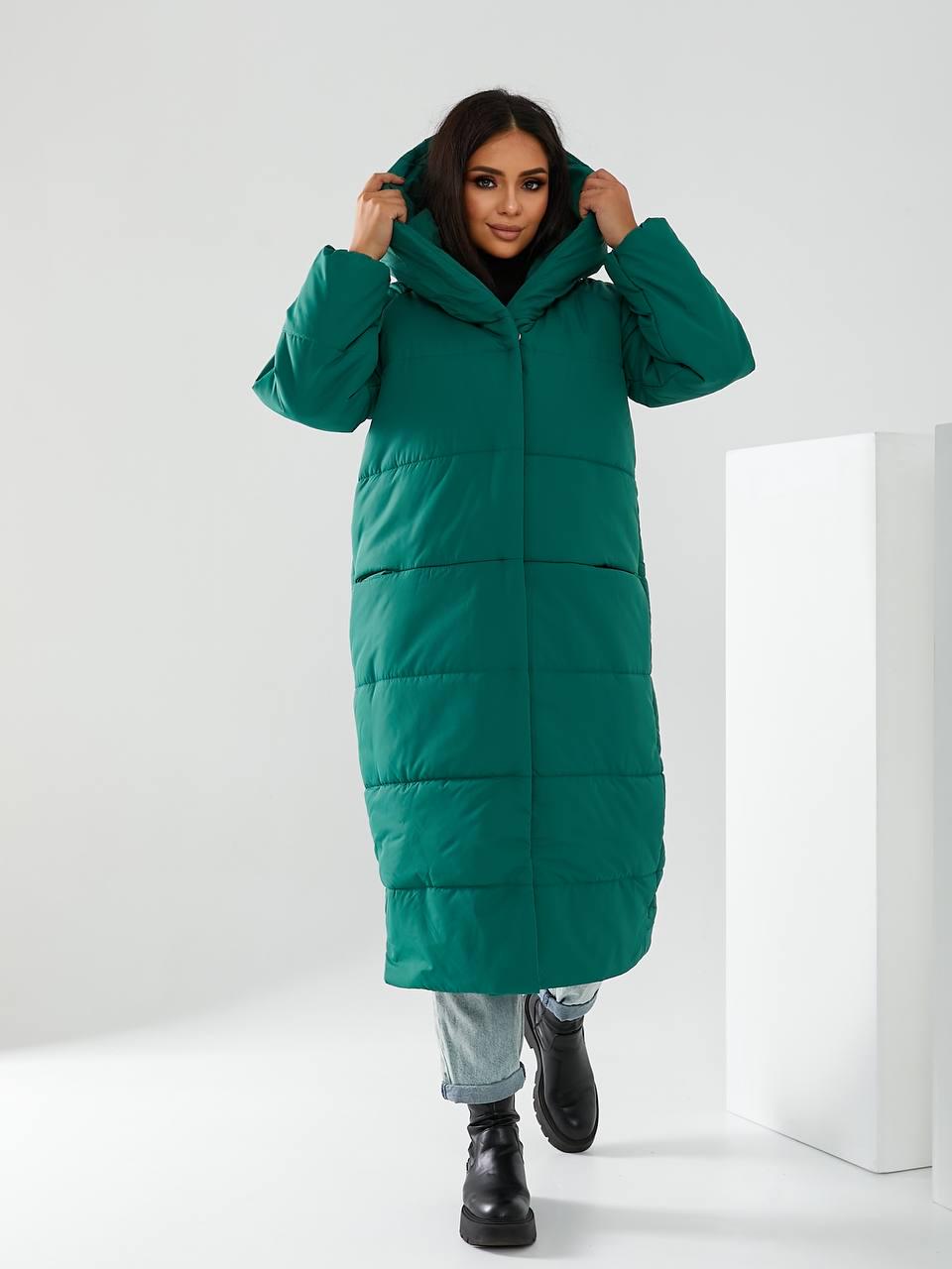 Пальто-пуховик довге на кнопках Аiza А521 р. 42-44 Трава - фото 4 Пальто-пуховик довге на кнопках Аiza А521 р. 42-44 Трава - фото 4