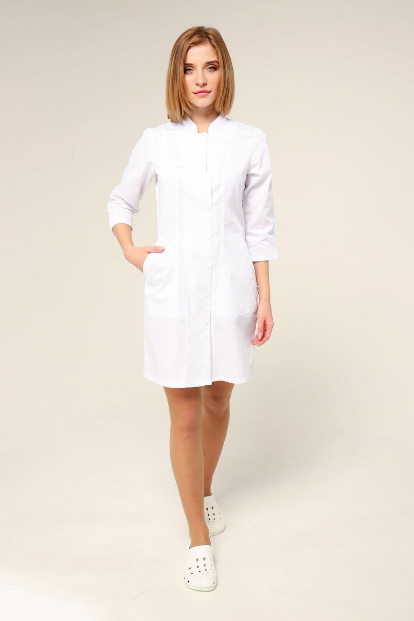 Халат TopLine Вирджиния рукав 3/4 р. 48 Белый (11934-(48) бел)