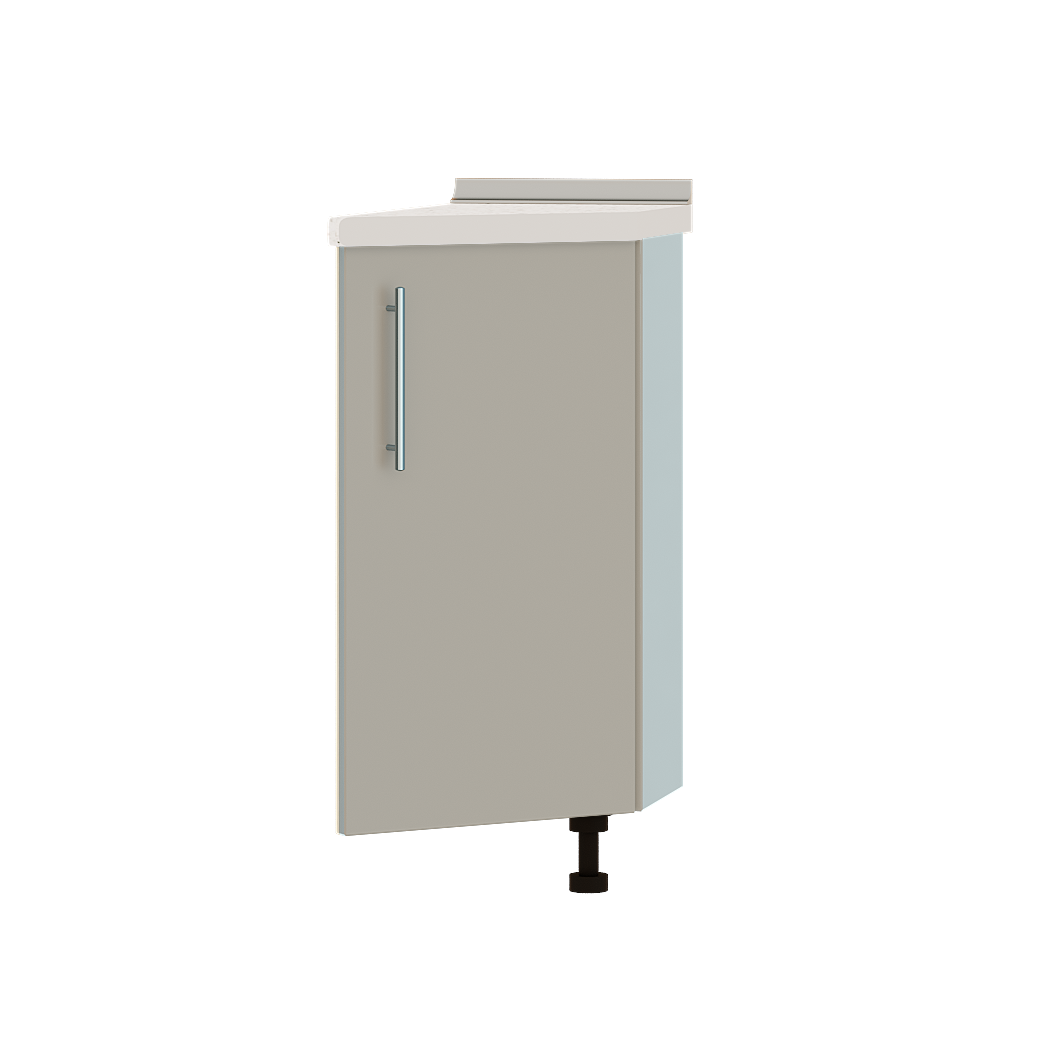 Шафа нижня Еверест Акріл модуль кутове закінчення Низ Н97-300 30х55х85 см Норковий глянець/Дуб Молочний (04748)