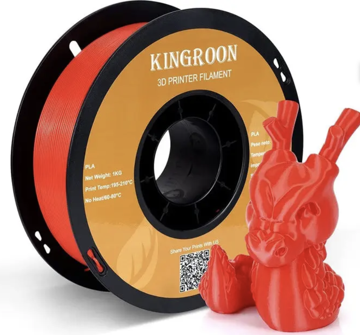 Пластик для 3D-принтера KINGROON PLA 1,75 мм 1 кг Red (UA3D234-Red) Пластик для 3D-принтера KINGROON PLA 1,75 мм 1 кг Red (UA3D234-Red)