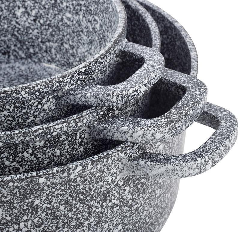 Набор кухонной посуды Ofenbach Snow Marble 8 с двумя прихватками - фото 5