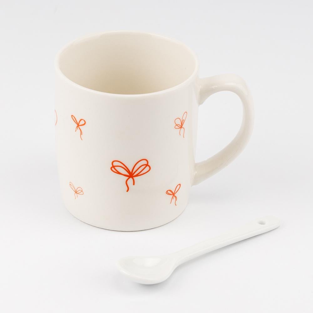 Чашка з ложечкою Червоні бантики 200 мл (9250-011) - фото 5 Чашка з ложечкою Червоні бантики 200 мл (9250-011) - фото 5