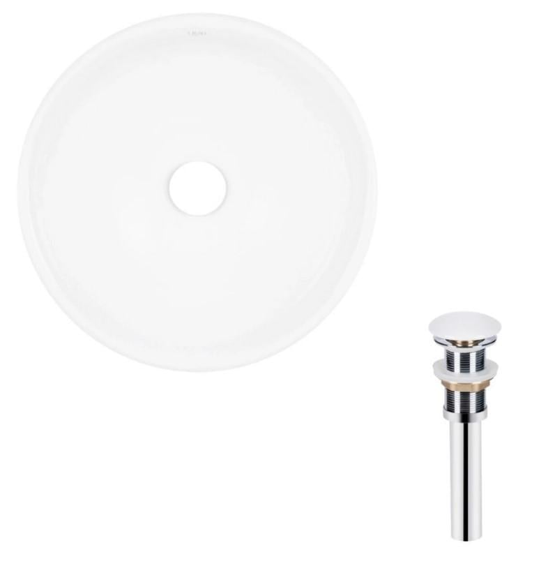 Раковина накладна кругла Qtap Owl 400х400х155 мм с донним клапаном PU02 White (QT1911K53WN47319)